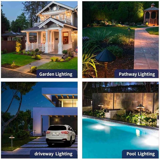 Gardenreet Black Brass Low Voltage Landscape Path Lights Kit 12V LED - Image 4