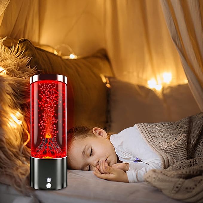 USB Powered Touch Sensitive Volcano Lamp Chromatic Modes Shatterproof Acrylic - Image 5