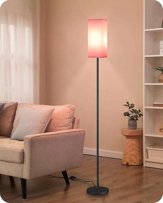 Floor Lamp, Pole with Foot Switch, Modern Standing Lamp Shade, Minimalist by GOEBLESON
