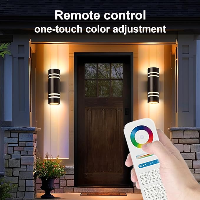 wowlite Outdoor Wall Lights for House, Remote Control Smart RGBCW Up and Down - Image 4