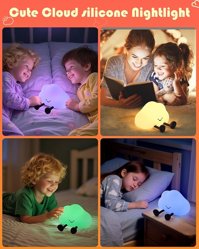 YISUN Cloud Night Light, Colorful Silicone Night Lights - Image 8