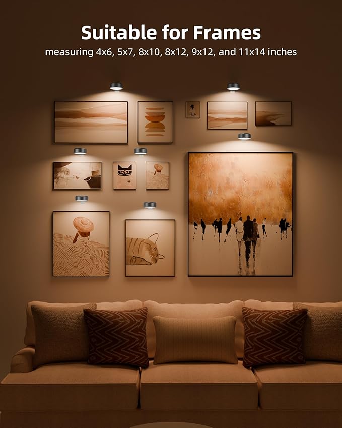 EZVALO Picture Lights for Wall, Rechargeable Battery Magnetic Poster Lights - Image 6