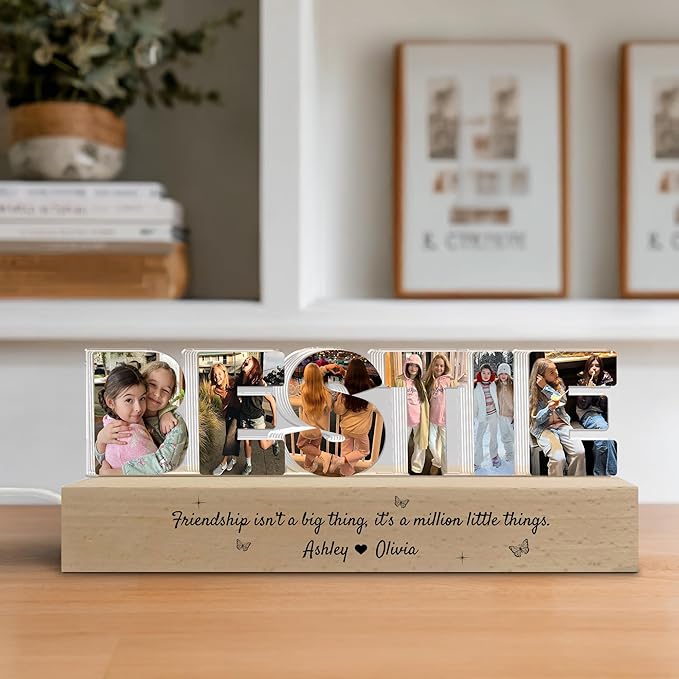 Personalized Bestie Photo Collage LED Night Light, Custom Photo - Image 5