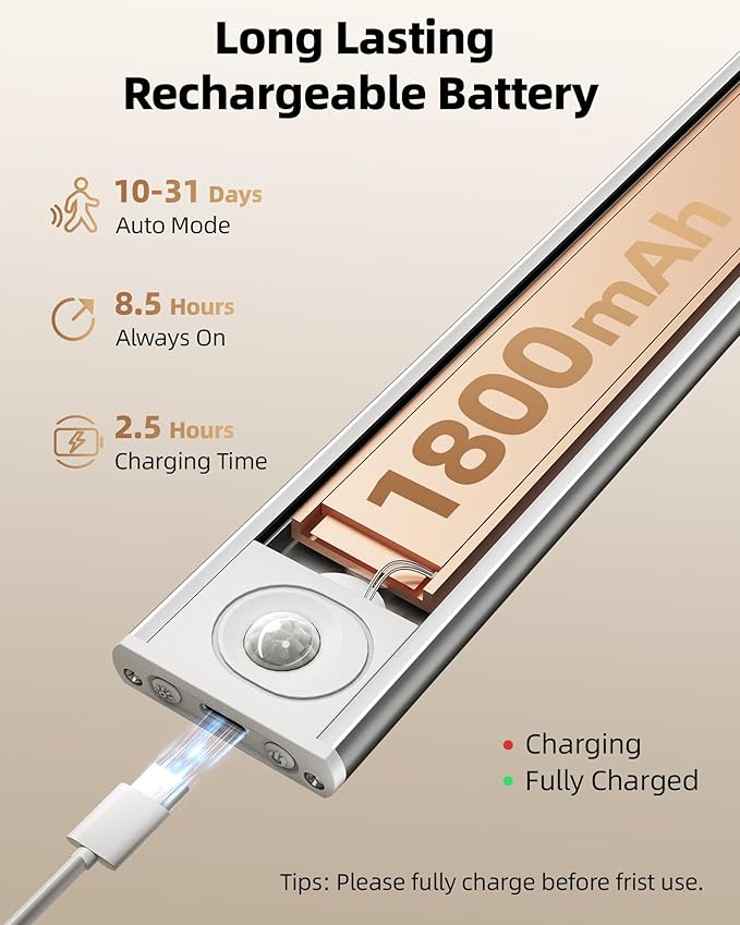 Under Cabinet Lighting Wireless, Rechargeable Battery Motion Sensor Light Indoor - Image 4