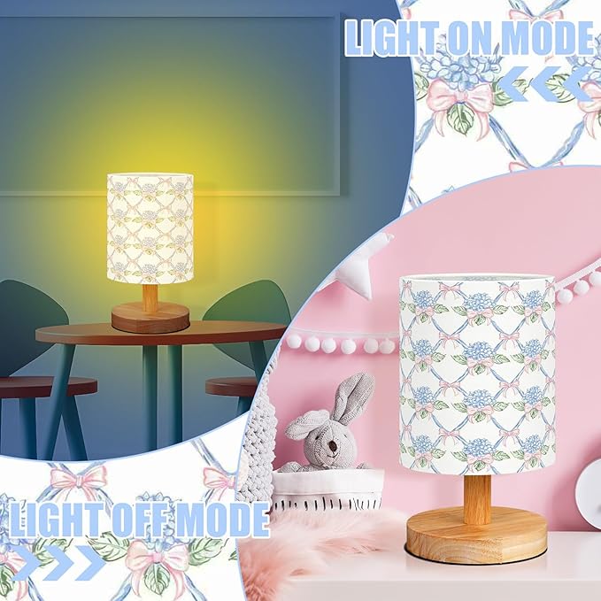 VIHOSE Blue Hydrangea Kids Table Lamp - Image 9