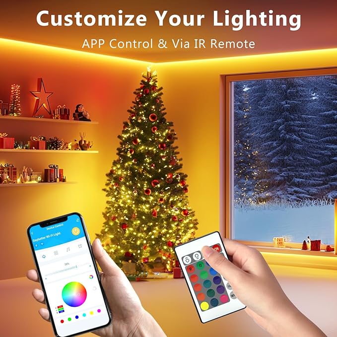 DAYBETTER LED Lights for Bedroom 132ft, Music Sync Color Changing Strip Lights - Image 2