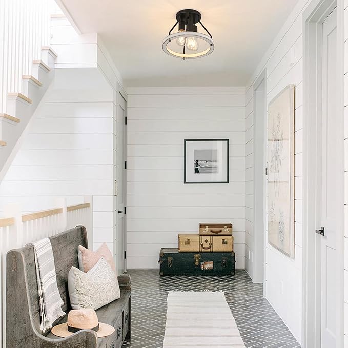 Rustic Flush Mount Ceiling Light Fixture - Image 4