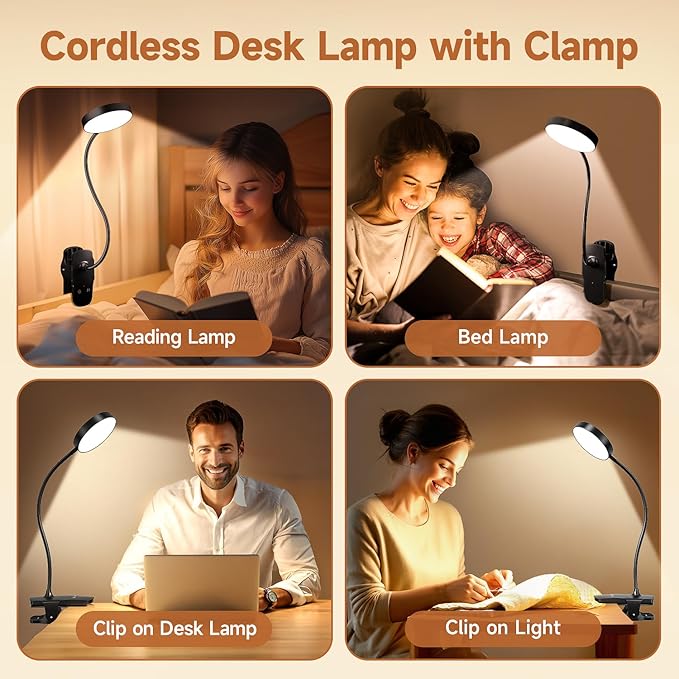 Mubarek Clip on Lamp, 5 Brightness+5 Color Clip on Light, 200LM 36 LED Reading - Image 6