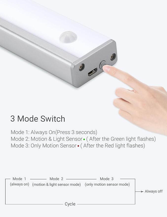 Joyzy 2 Pack Wireless Under Cabinet Lights Closet Lights Motion Sensor Pantry - Image 4