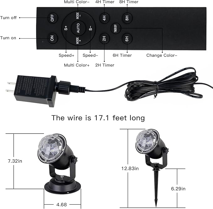 Hekation Christmas Halloween Outdoor Projector Lights, 15 Colors Water Wave - Image 5