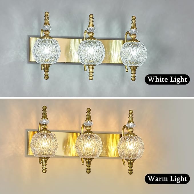 Modern Crystal Bathroom Vanity Lights Fixtures Over Mirror Gold Vintage - Image 5