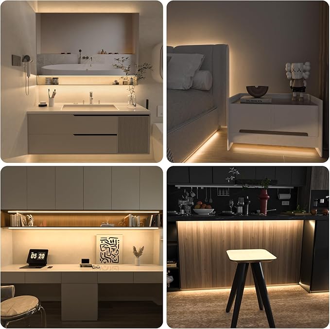 WOBANE Under Cabinet Lighting Kit, 9.8ft COB Light Strip - Image 3
