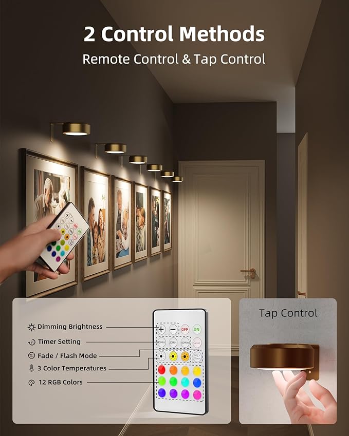 EZVALO Picture Lights for Wall, 2000mAh Rechargeable Battery Magnetic Poster - Image 5