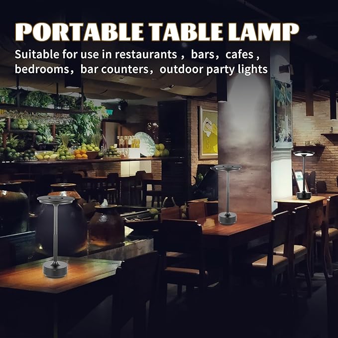 Rechargeable Cordless LED Table Lamps Touch Sensor Light, 3-Levels Portable - Image 3