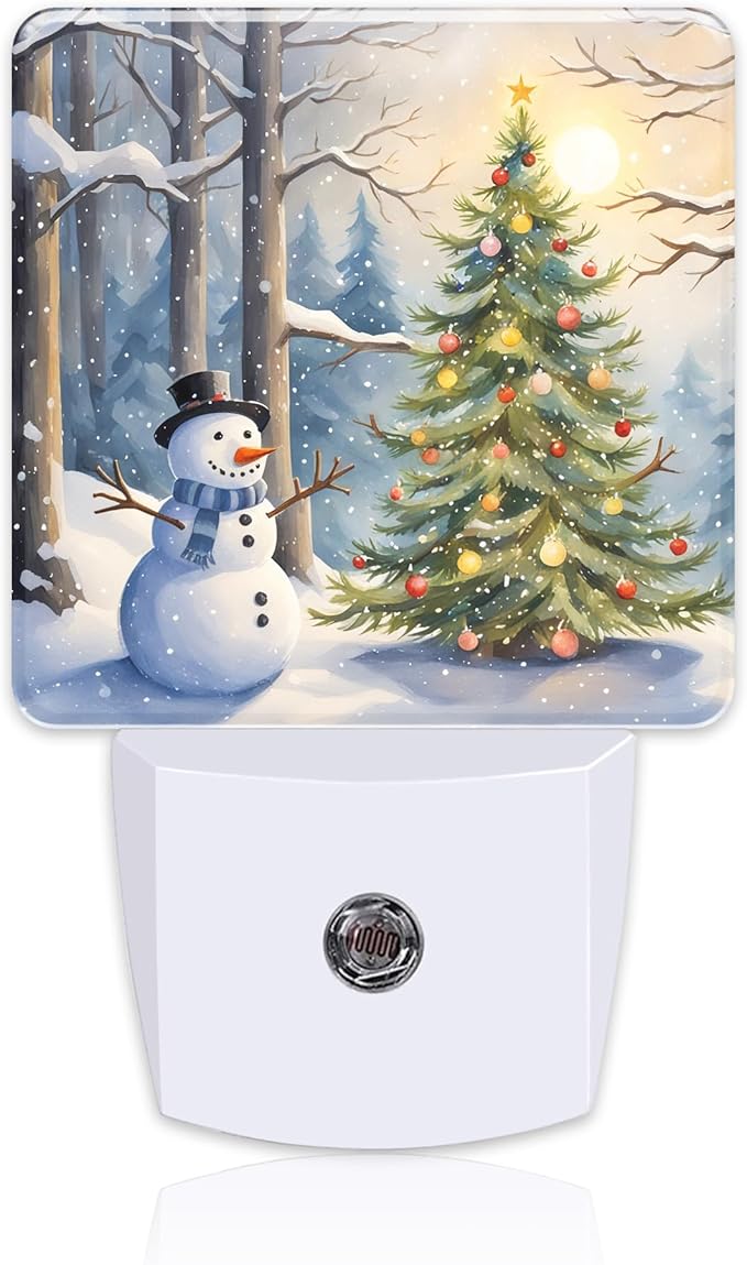 Christmas Tree With Snowman Night Light by sndheke