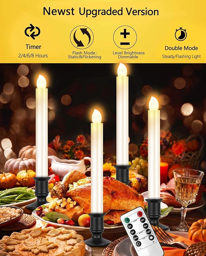 YAUNGEL Window Candles Battery Operated, 10 Packs LED Christmas Flameless - Image 2