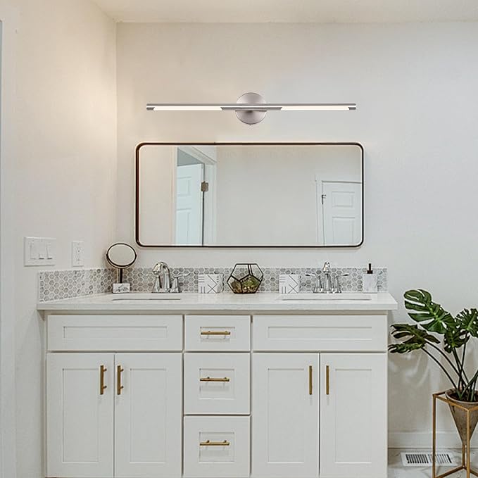 BONLICHT 30 Inch LED Modern Brushed Nickel Bathroom Vanity Light Fixtures Over - Image 8