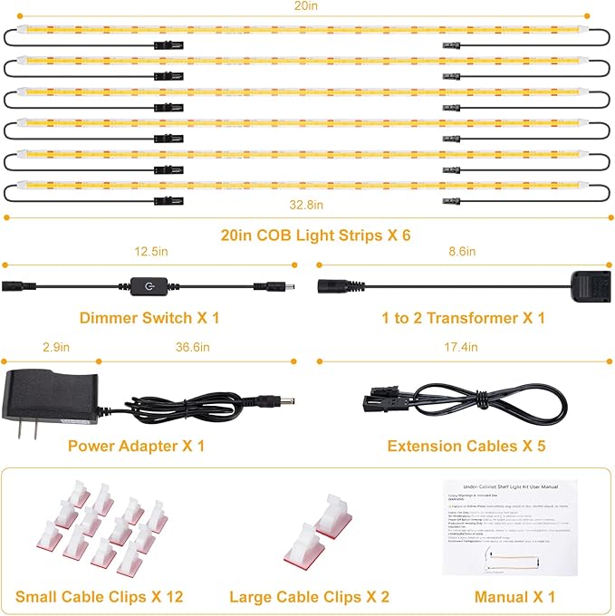 JUSJUBR Shelf Lights, Warm White 3000K, LED Under Cabinet Lights - Image 7
