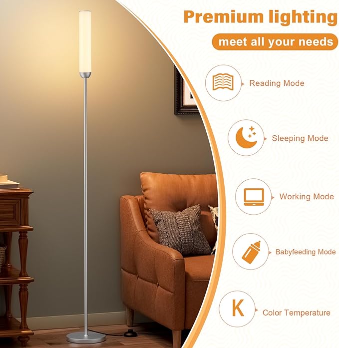 Ambimall LED Floor Lamp with Remote Control, Foot Switch - Image 5