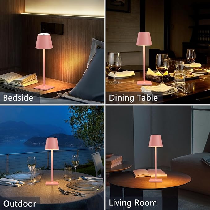 Pink Cordless Table Lamp Set of 2 - Image 5