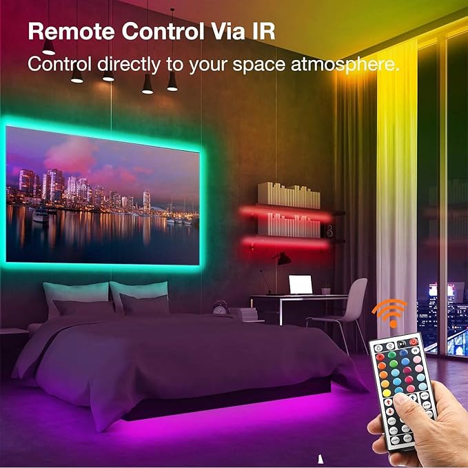 VOLIVO LED Strip Lights 50 FT, Color Changing Led Light Strips Kit - Image 3