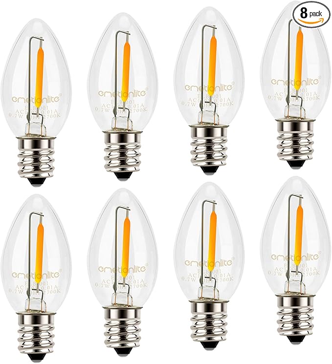 Emotionlite Night Light Bulbs, C7 Candelabra Bulb, LED Light Bulbs by Emotionlite