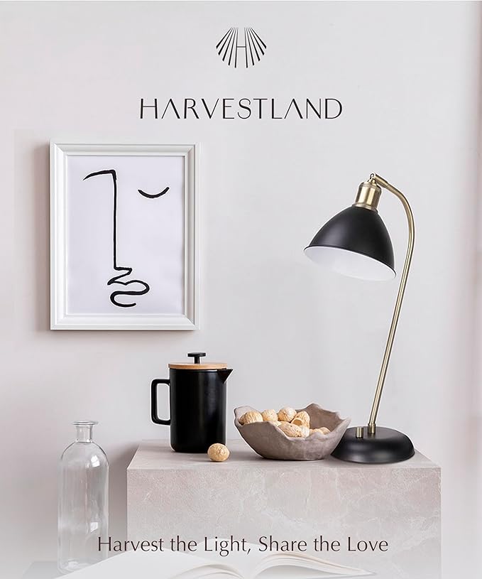 HarvestLand Halo Black and Brass Desk Lamp – Adjustable Desk Lamp - Image 7