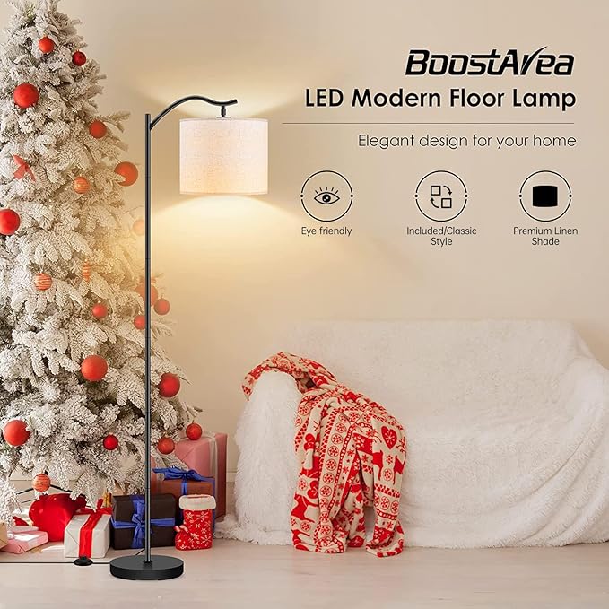 BoostArea Floor Lamp for Living Room, LED Arched Floor Lamps, Tall Modern - Image 2