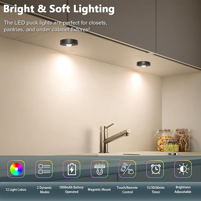 Rechargeable Puck Lights with Remote - Image 2