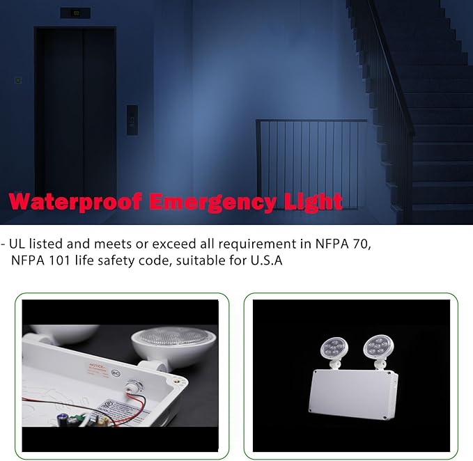 Waterproof LED Emergency Light, Dual Rotational LED Emergency Light - Image 3