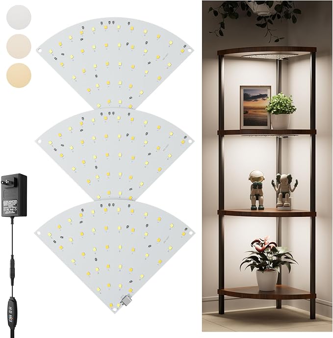 3-Pack Under Shelf Lighting for 4 Tier Corner Shelf Stand, Ultra-Bright 10 by Little+Joke