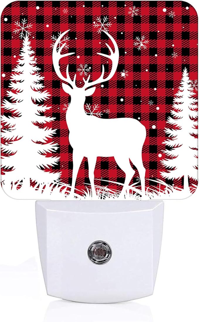 Silhouette Christmas Elk Night Light, Plug Into Wall Decor by Unknown