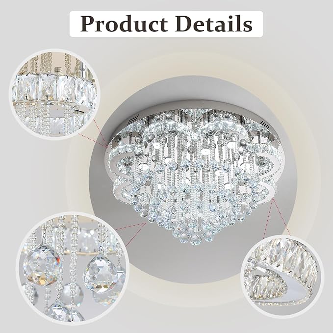 W32inches Modern Crystal Chandeliers - Image 3