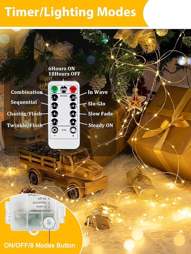 4 Pack Christmas Fairy Lights Battery Operated - Image 3