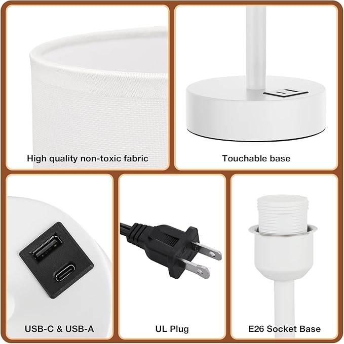 Dicoool White Touch Bedside Lamp - Image 6