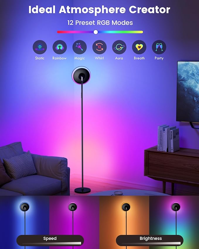 UFO Floor Lamp 71in, Upgraded 42W 3700LM LED Torchiere Floor Lamps - Image 3