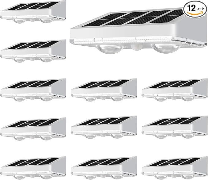 NIORSUN Solar Fence Lights, 12 Pack Solars Deck Light, Warm White Color by NIORSUN
