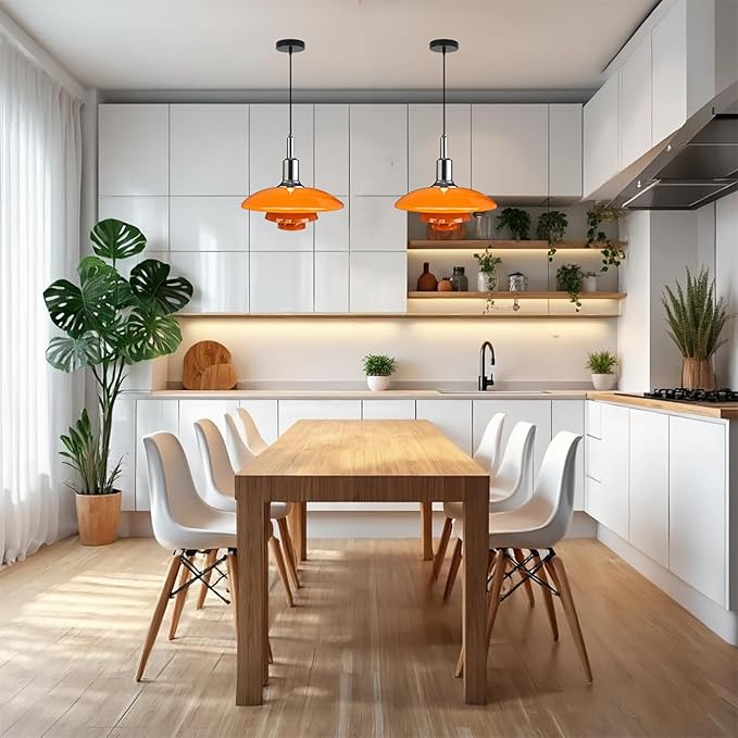 Pendant Light Orange Danish Ceiling light Mid Century Pendant Lamp 3-Layer - Image 7
