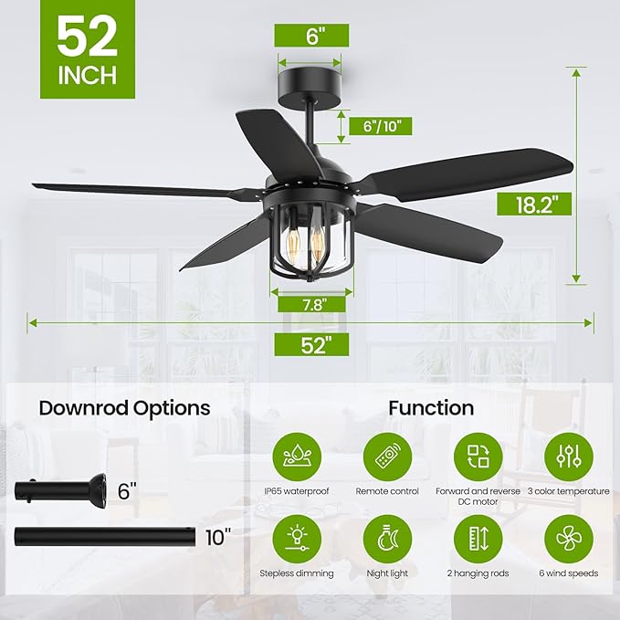 52 inch Outdoor Ceiling Fans - Image 3