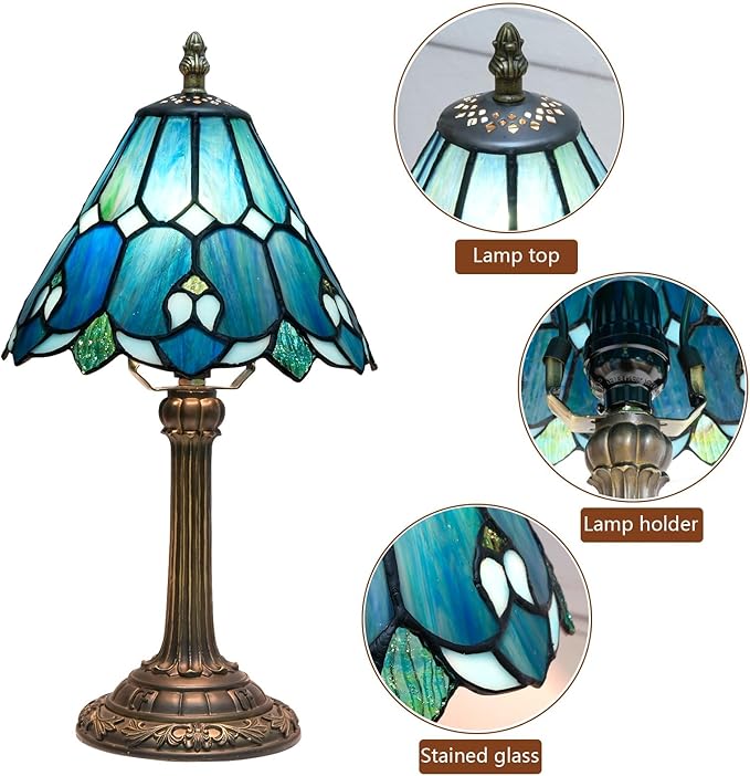 Tiffany Lamp Bedside Table Lamp-Nightstand, Stained Glass Lamp - Image 3