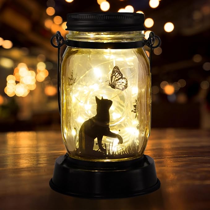 Styleonme Outdoor Solar Lanterns, Cat Lovers Gifts, Mother's Day Lantern Gifts by styleonme