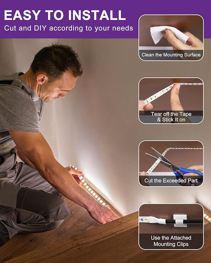 HitLights LED Strip Lights Neutral White 4000K, 24.6ft High Density 12V Tape - Image 6