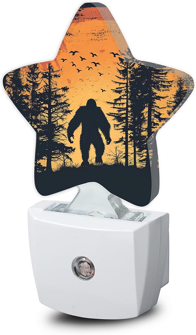 Big Foot Forest Night Light, Sunset Landscape Plug-in Star Night Lights by SNOWMOLLE