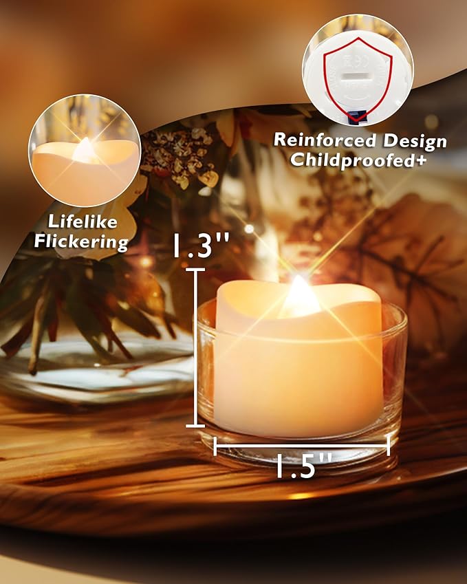 Homemory 24-Pack Flameless LED Tea Lights Candles Battery Operated, 200+Hour - Image 3