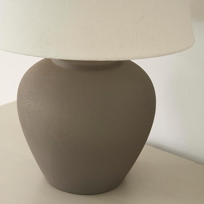 Nourison Home 20" Brown Ceramic Pot Table Lamp - Image 5