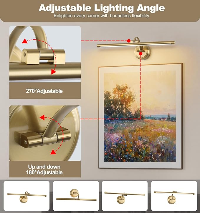 Hard-Wired Picture Lights 23.62 Inch Dimmable LED Wall Art Lighting Modern - Image 5