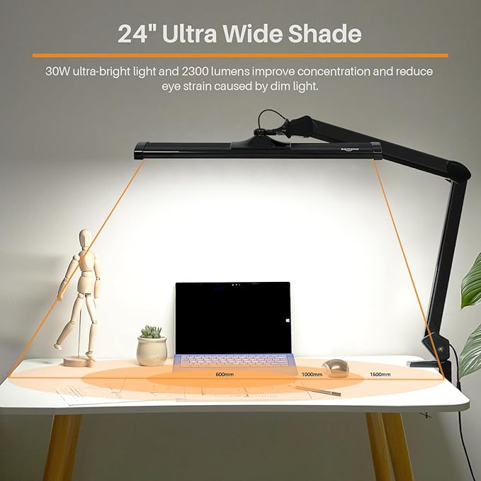 LED Architect Desk Lamp, 2300 Lumens, Metal Swing Arm, 5 Color Temperatures - Image 3