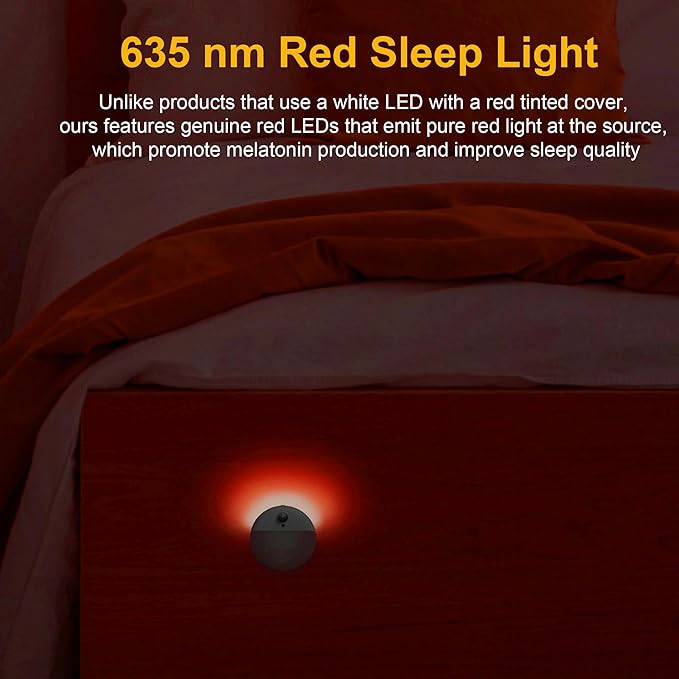 2 Pack Red Night Light, Battery Operated Night Light, 2.6" Small Sticky Lights - Image 3
