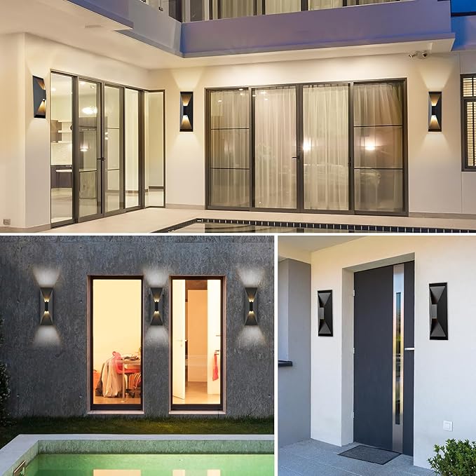 Modern Outdoor Wall Light 2 Packs, LED Up Down Wall Light, 15 Inch Modern - Image 7