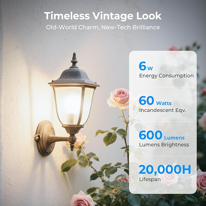 Dimmable LED Edison Bulbs, 4000K Daylight White, 6W Equivalent to 60 watt E26 - Image 2